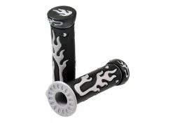 New 🧨 Mon Ster Universal Handlebar Grip Set With Flames 😀 -Motorcycle Parts Sales Store flame handlebar grips 4 2